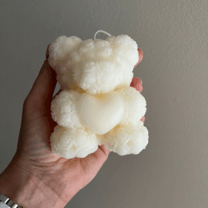 Floral Teddy candle Big