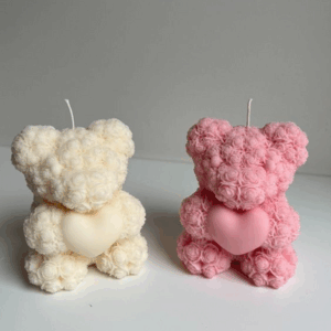 Floral Teddy candle small