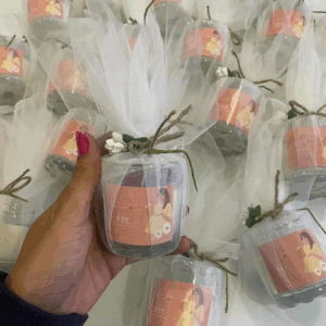 Short jar with decor